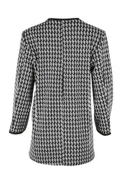 Product shot of The Edge To Edge Ponte Print Jacket in colour Blackwhite (Black), from the back