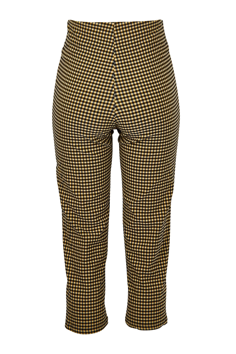 Product shot of The Check Pull On Pant in colour Navytan (Blue), from the back