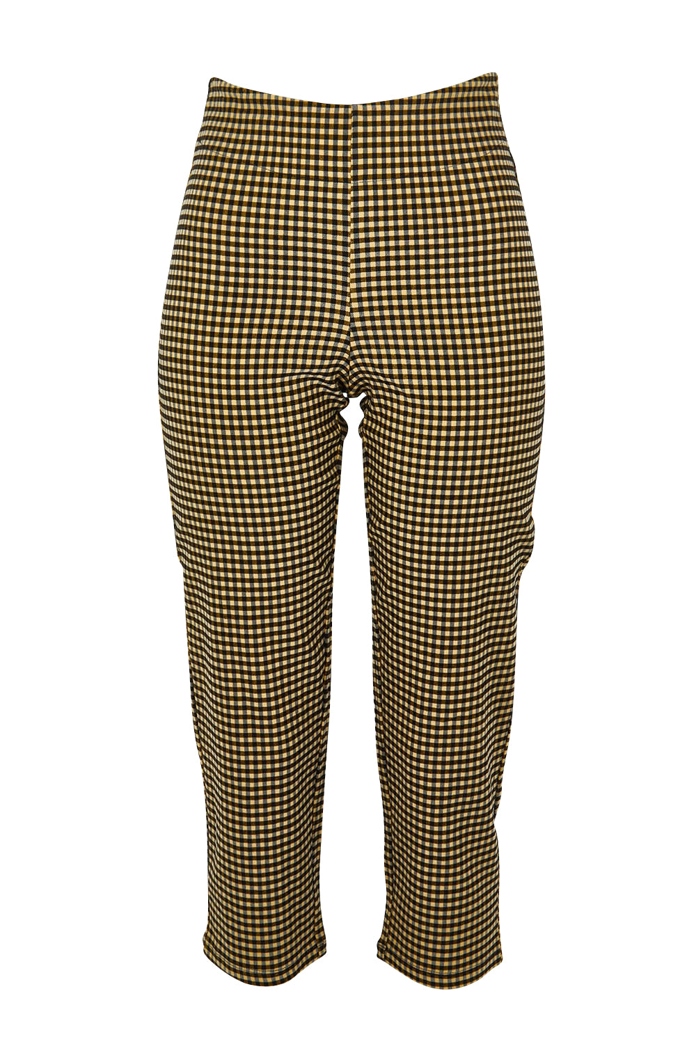 Product shot of The Check Pull On Pant in colour Navytan (Blue), from the front