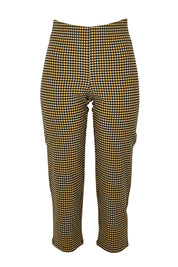Product shot of The Check Pull On Pant in colour Navytan (Blue), from the front
