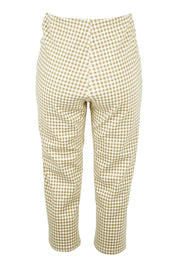 Product shot of The Check Pull On Pant in colour Taupewhite, from the back