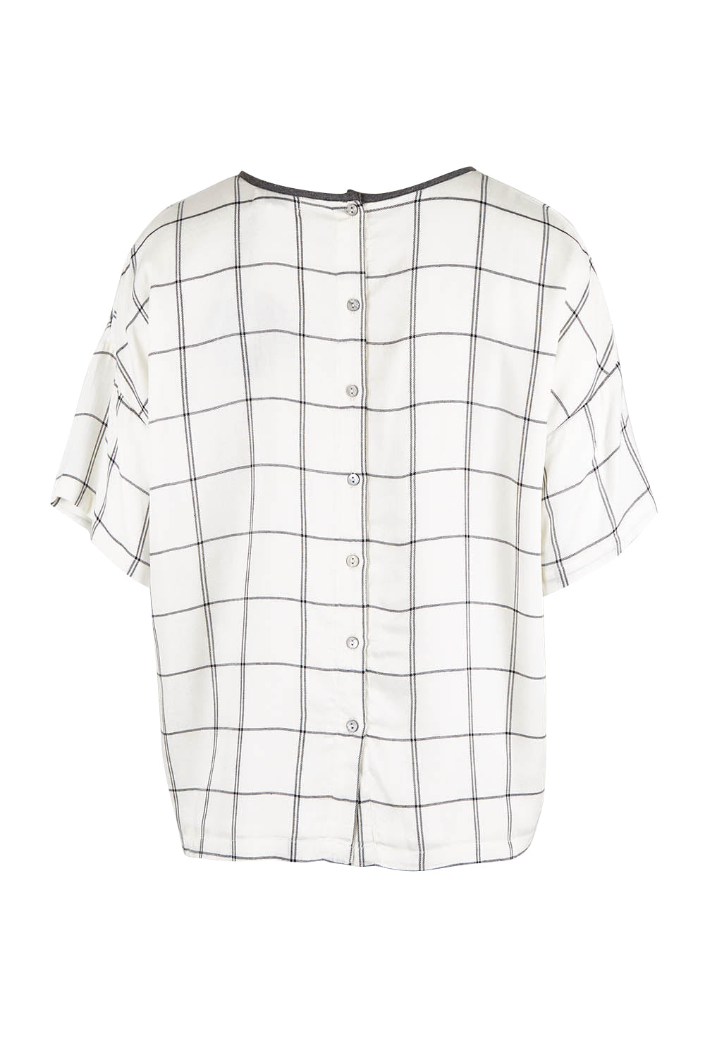Product shot of The Keepers Relax Fit Top in colour Ivorygrey (White), from the back