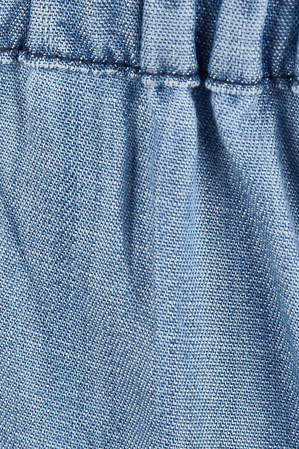 Product shot of The Chambray Pull On Cullotes in colour Bluedenim (Blue), detail