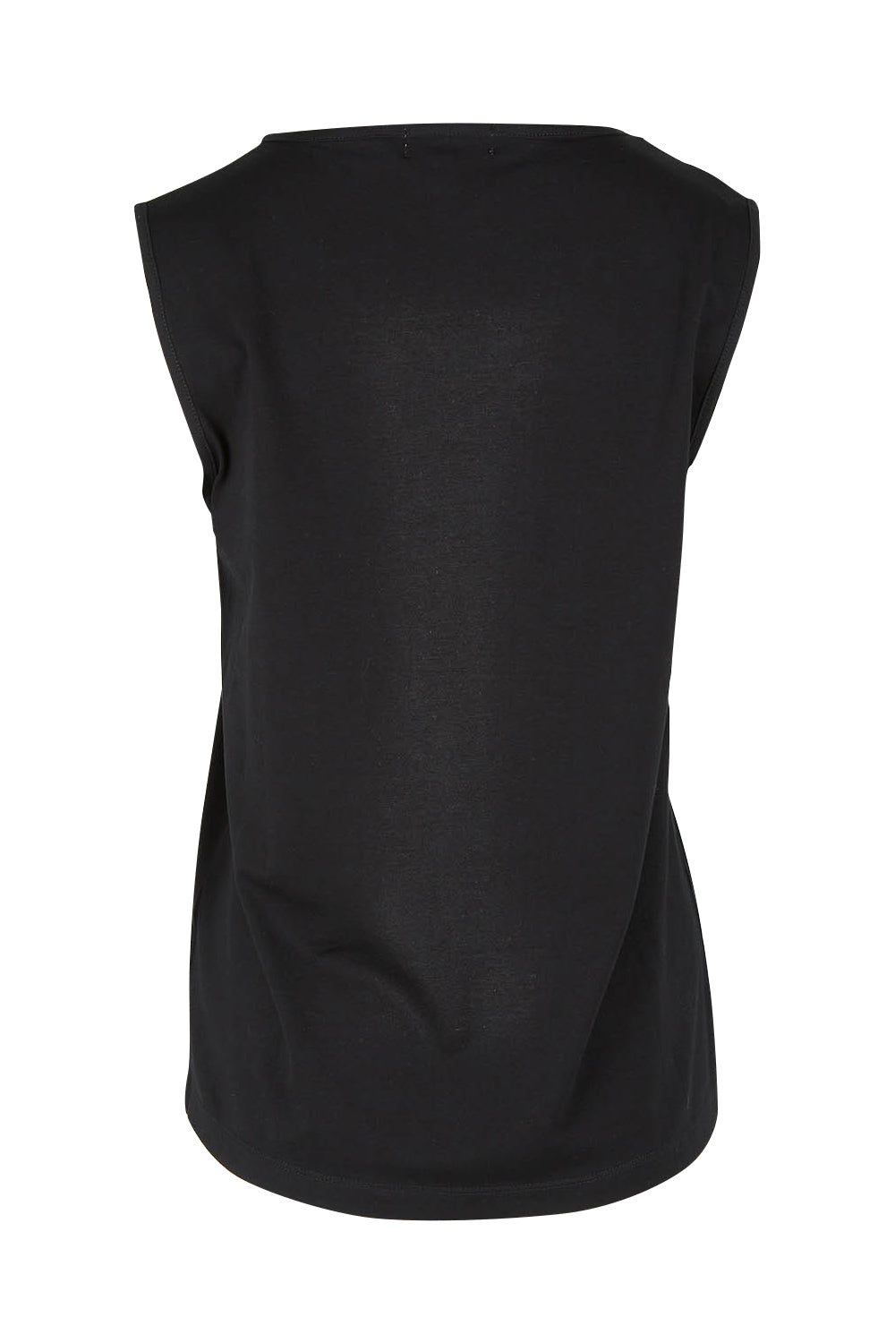 Product shot of The Keepers Cotton Tank in colour Black (Black), from the back