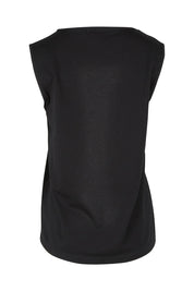 Product shot of The Keepers Cotton Tank in colour Black (Black), from the back