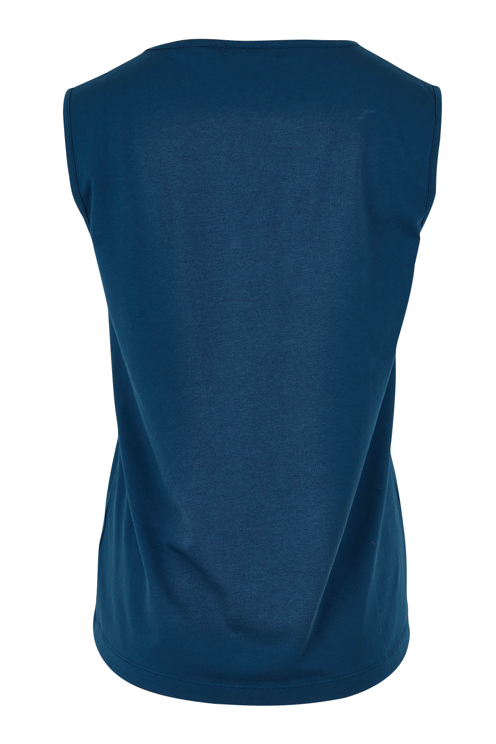 Product shot of The Keepers Cotton Tank in colour Frenchblue (Blue), from the back