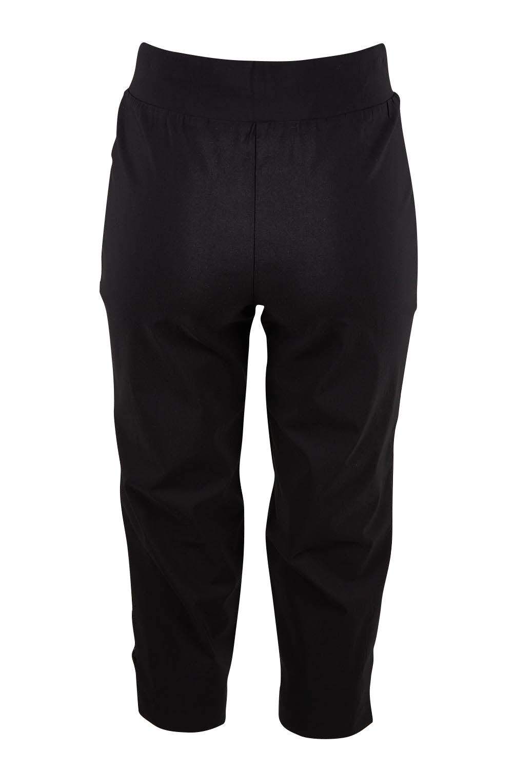 Product shot of The X Detail Capri Pant in colour Black (Black), from the back
