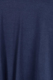 Product shot of the The Bamboo Curved Hem Tee – Navy in colour Navy, showing detail