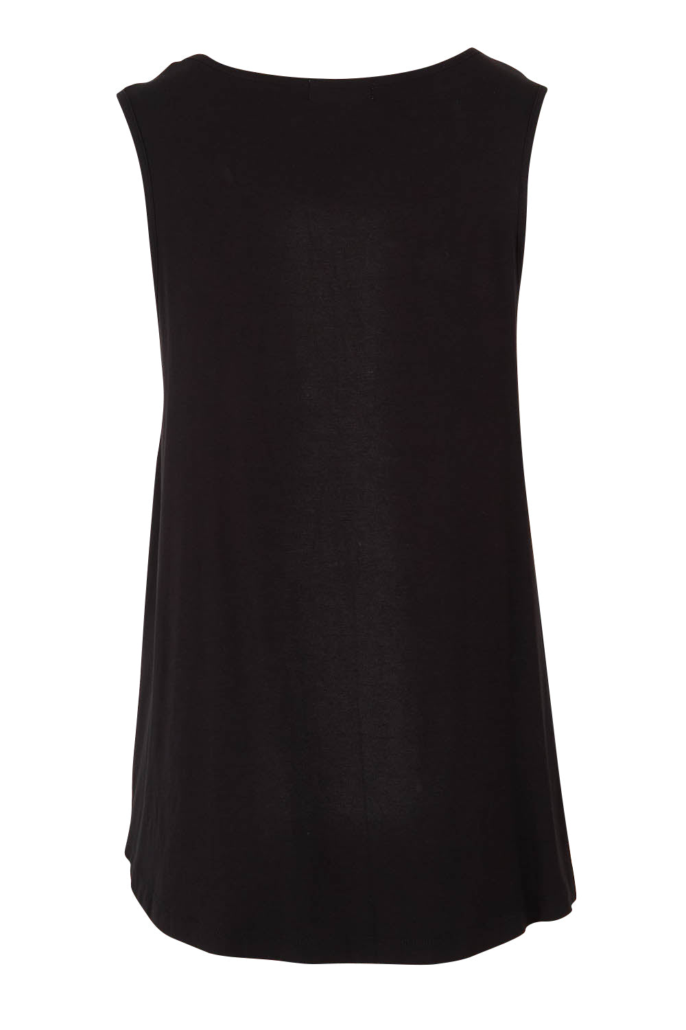 Product shot of The Bamboo Crew Neck Swing Tank in colour Black (Black), from the back