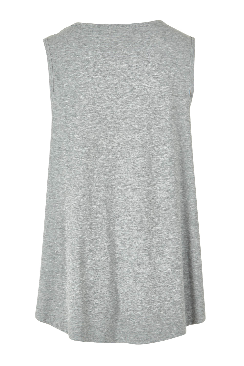 Product shot of The Bamboo Crew Neck Swing Tank in colour Greymarle (Grey), from the back