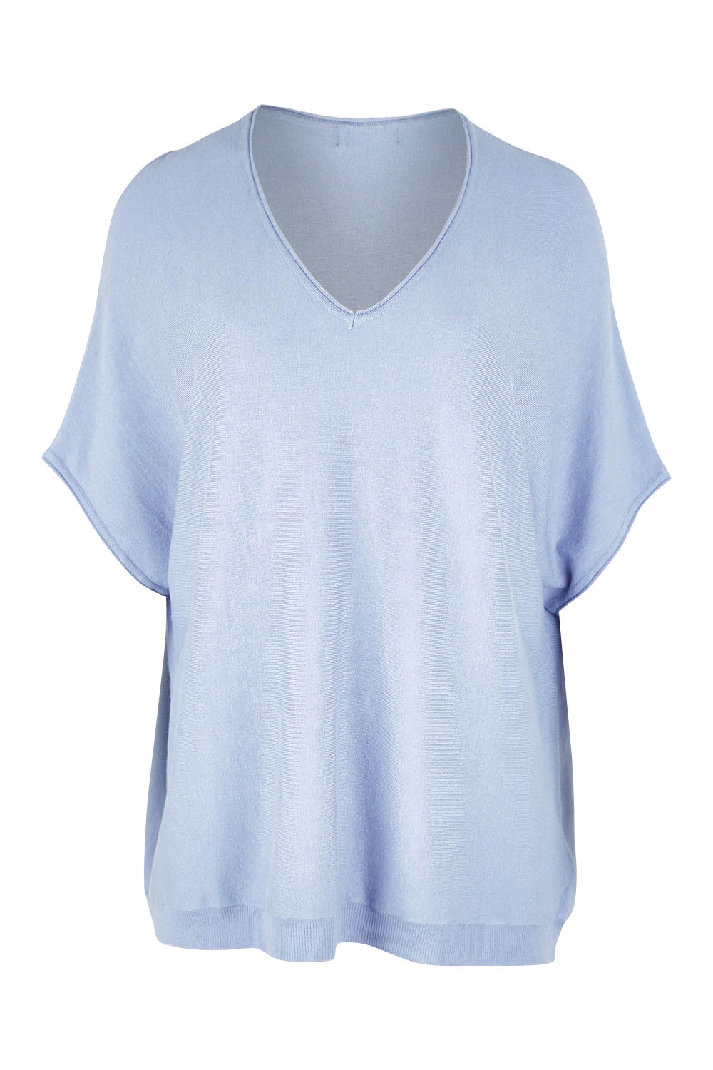 Preloved The Relaxed V Neck Knit Tee - Icyblue