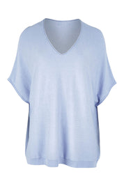 Preloved The Relaxed V Neck Knit Tee - Icyblue