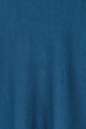 Product shot of The Relaxed V Neck Knit Tee in colour Petrol (Blue), detail