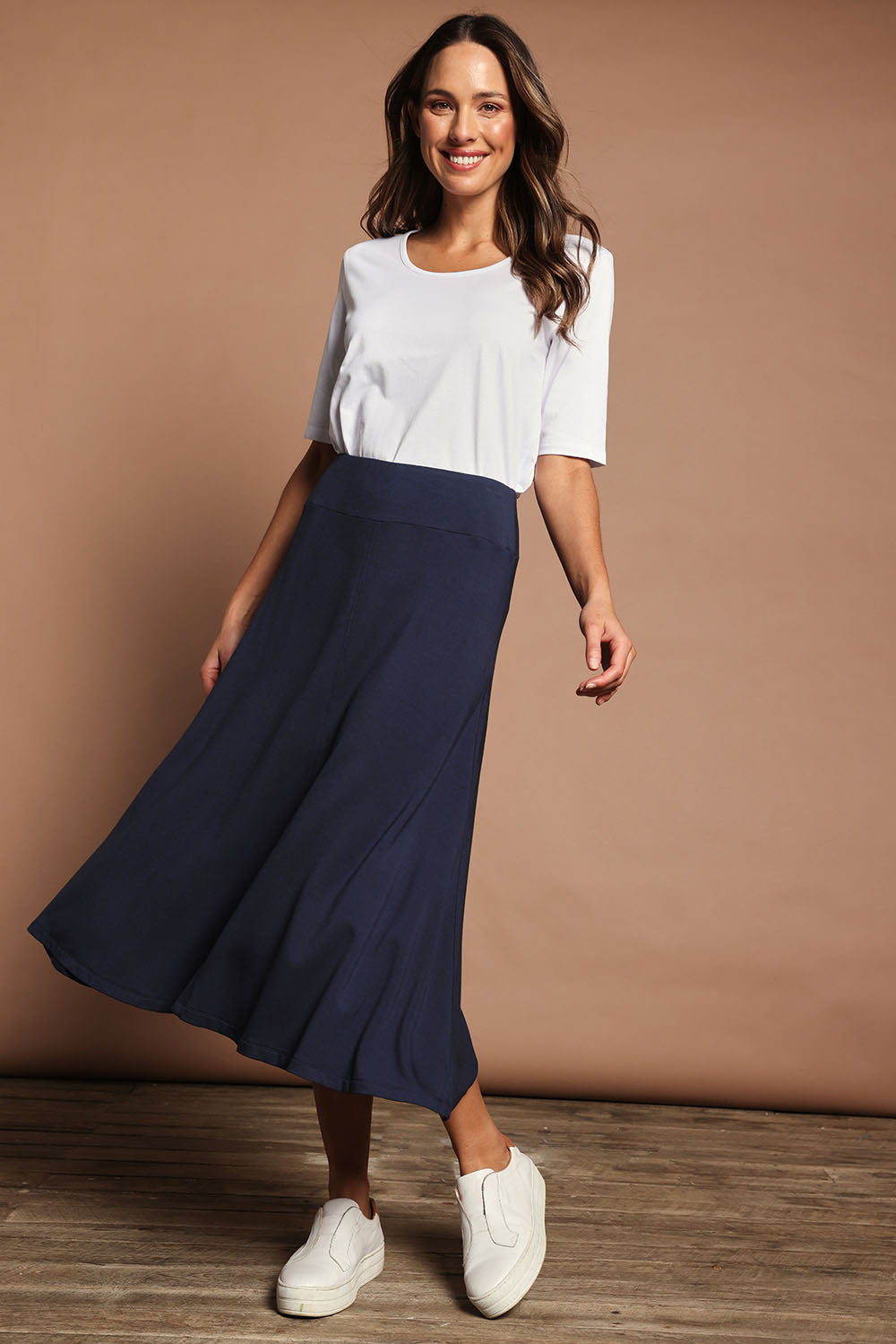 Preloved The Fit & Flare Summer Skirt - Navy