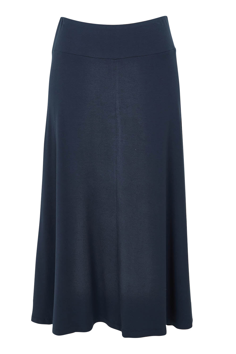 Product shot of The Fit & Flare Summer Skirt in colour Navy (Blue), from the front