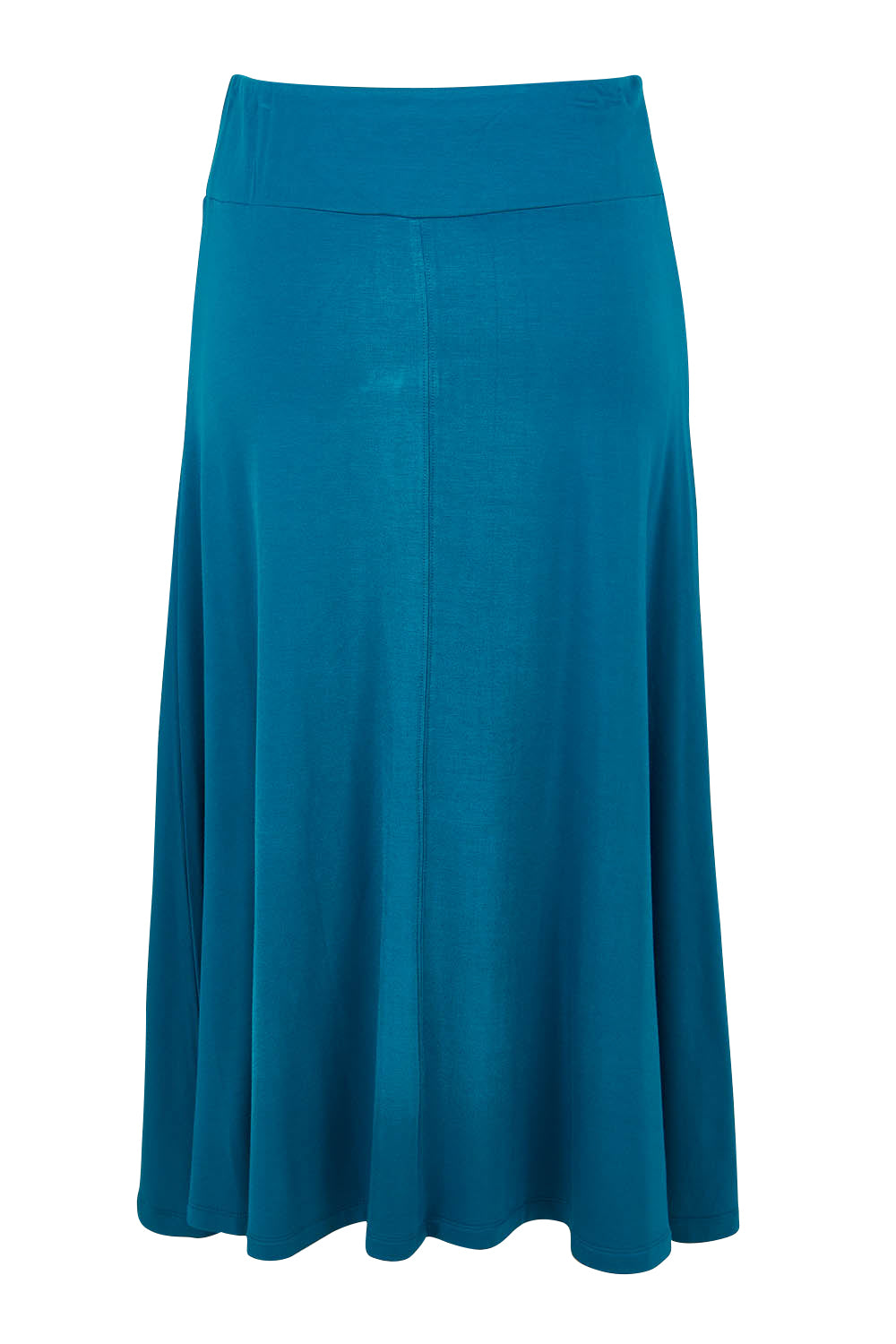 Product shot of The Fit & Flare Summer Skirt in colour Petrol (Blue), from the back