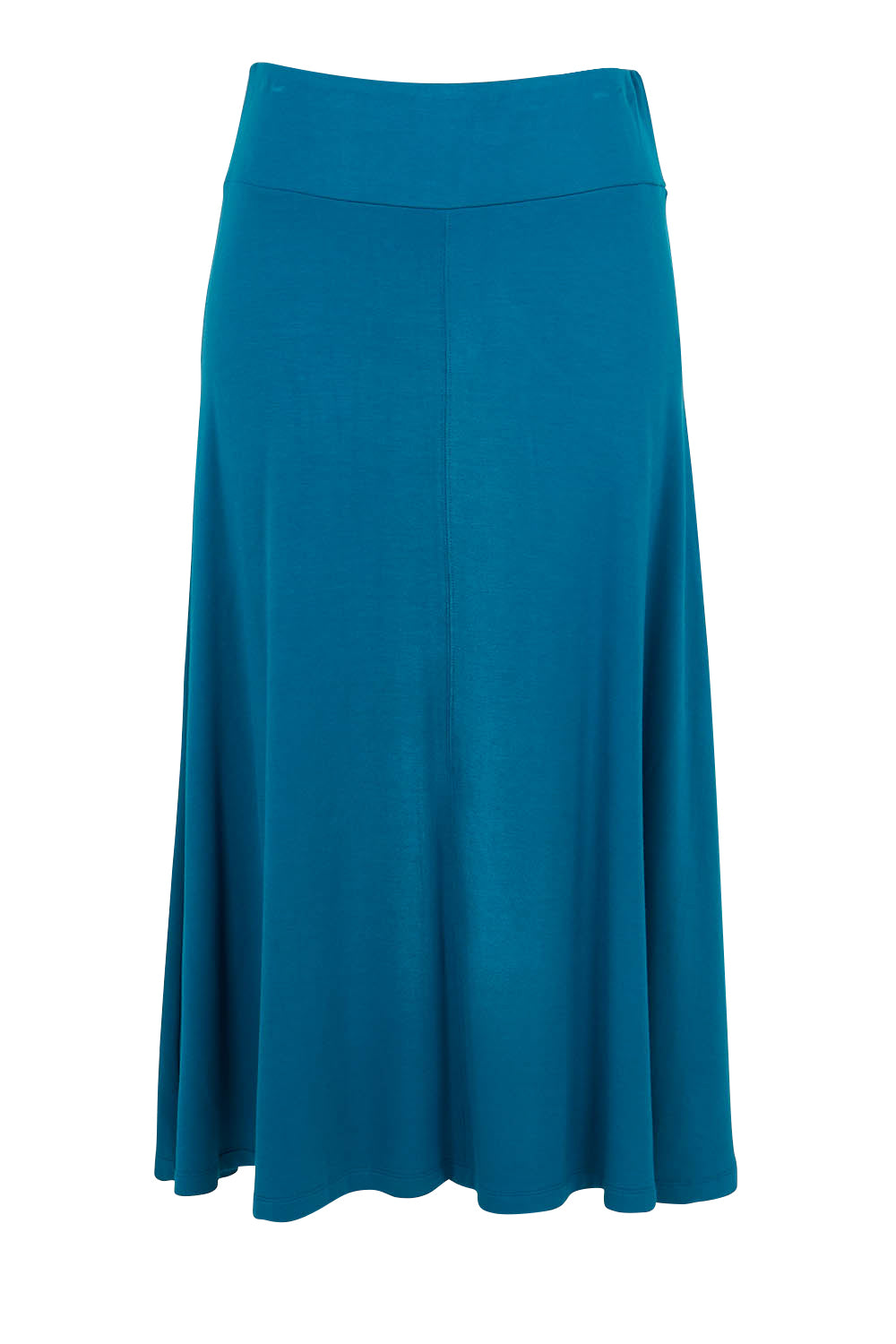Product shot of The Fit & Flare Summer Skirt in colour Petrol (Blue), from the front