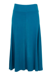 Product shot of The Fit & Flare Summer Skirt in colour Petrol (Blue), from the front