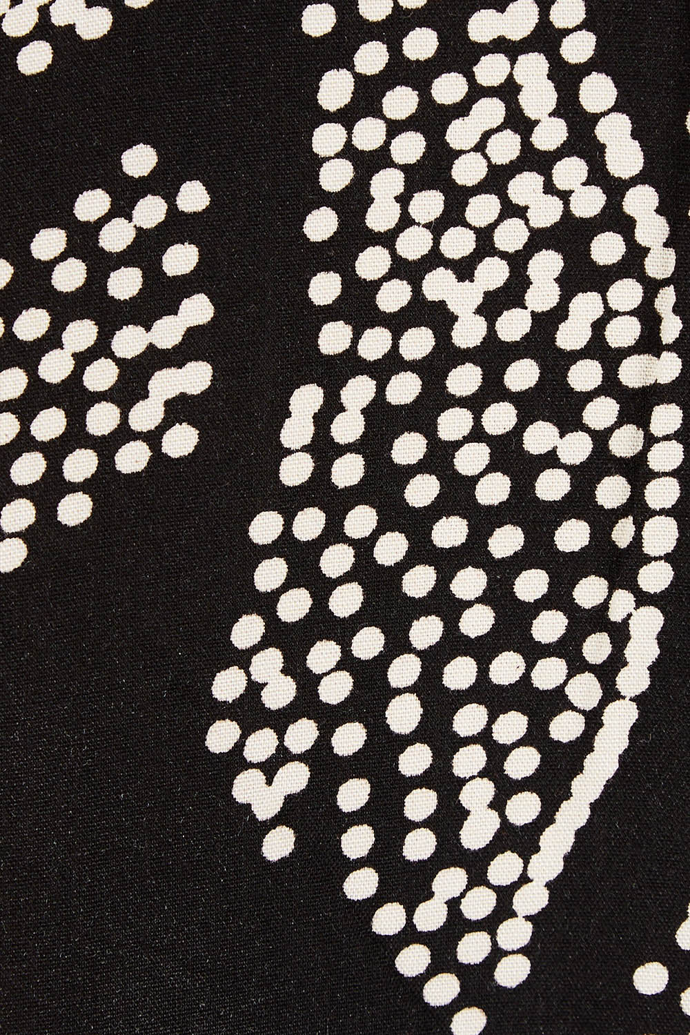 Product shot of The Printed High Low Dress in colour Blackwhite (Black), detail