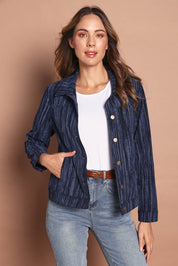 The Keepers Printed Cord Jacket – Navystripe