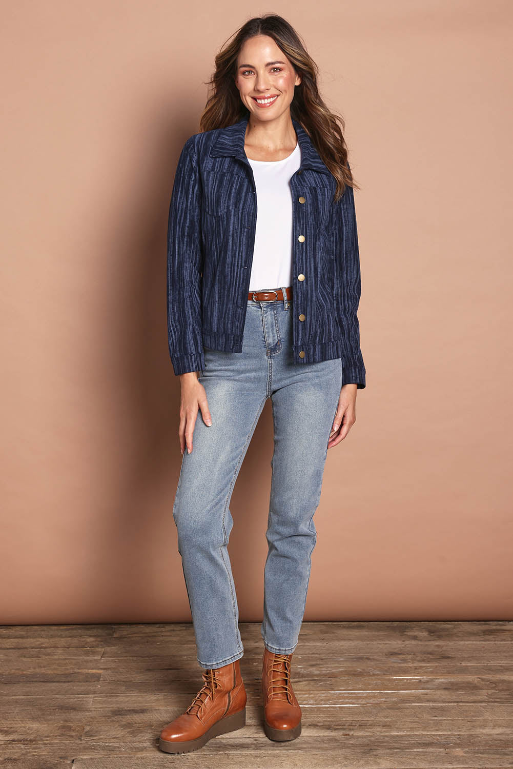 The Keepers Printed Cord Jacket – Navystripe