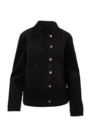 Product shot of The Keepers Cord Jacket in colour Black (Black), from the front