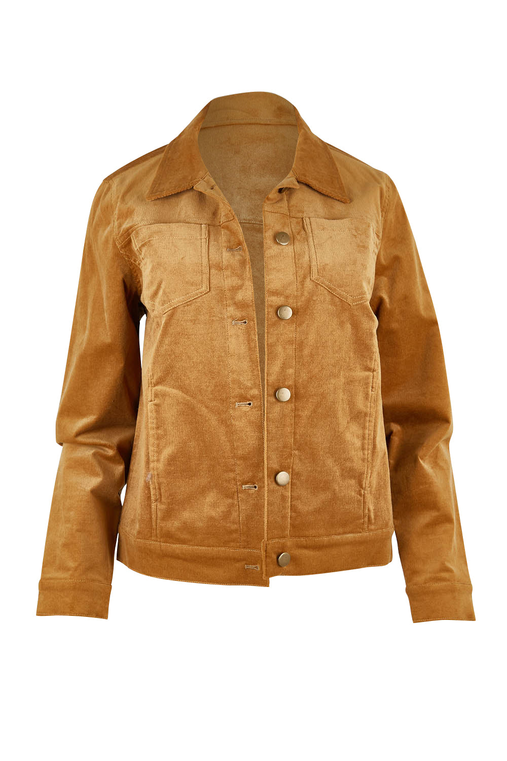 Product shot of The Keepers Cord Jacket in colour Camel, from the front