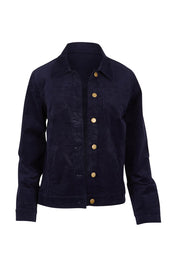 Product shot of The Keepers Cord Jacket in colour Darknavy (Blue), from the front