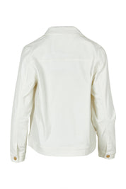 Product shot of The Keepers Cord Jacket in colour Wintersnow (White), from the back