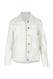 Product shot of The Keepers Cord Jacket in colour Wintersnow (White), from the front