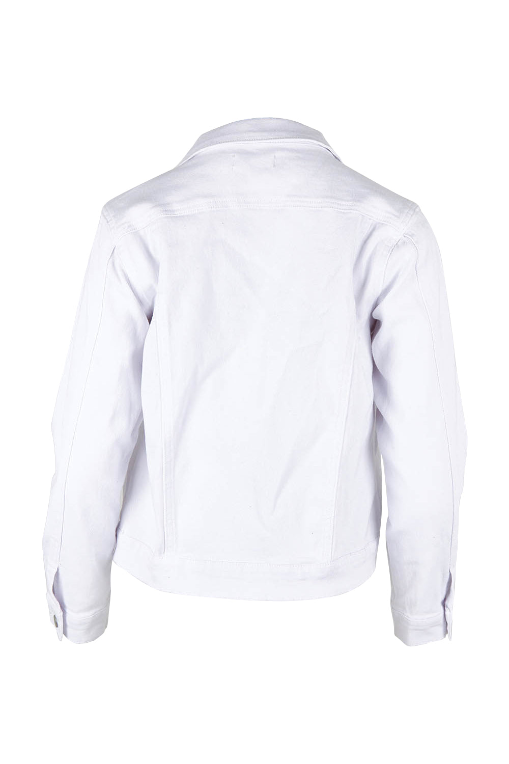 Product shot of The Slim Fit Denim Jacket in colour White (White), from the back
