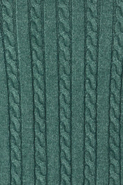 Product shot of The Soft Sleeveless Cable Knit Jumper in colour Bluegrass (Blue), detail