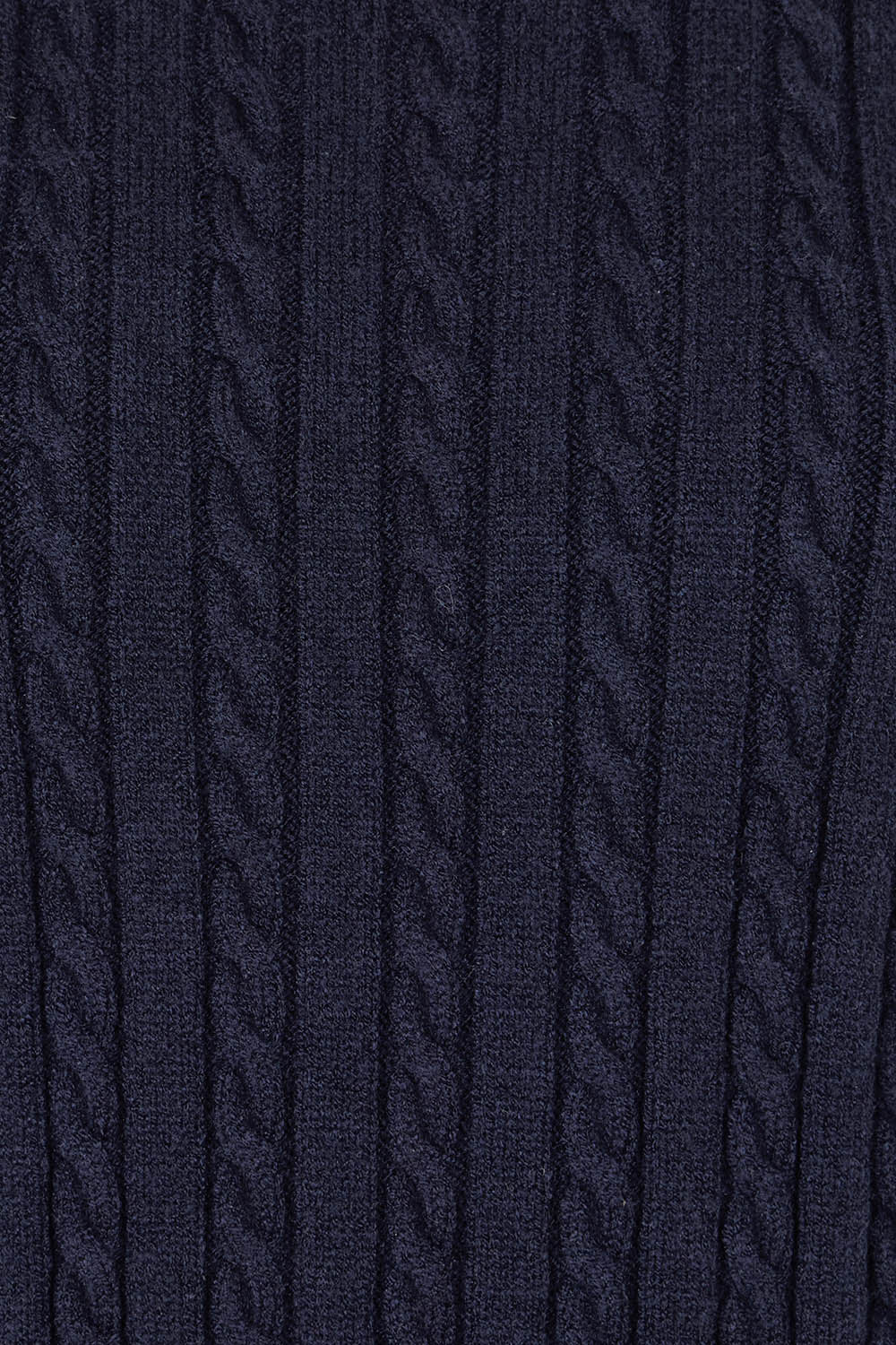 Product shot of The Soft Sleeveless Cable Knit Jumper in colour Richnavy (Blue), detail