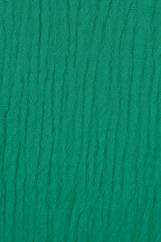 Product shot of The Double Cotton Long Overshirt in colour Emerald (Green), detail