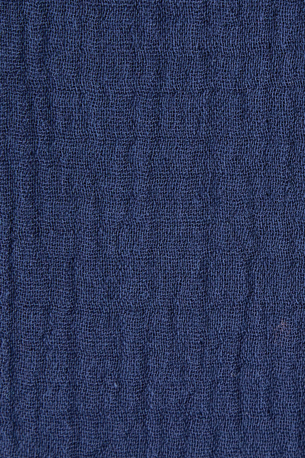 Product shot of The Double Cotton V Tank in colour Navy (Blue), detail