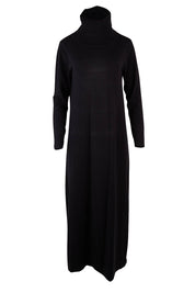 Product shot of The Roll Neck Knit Maxi Dress in colour Black (Black), from the front