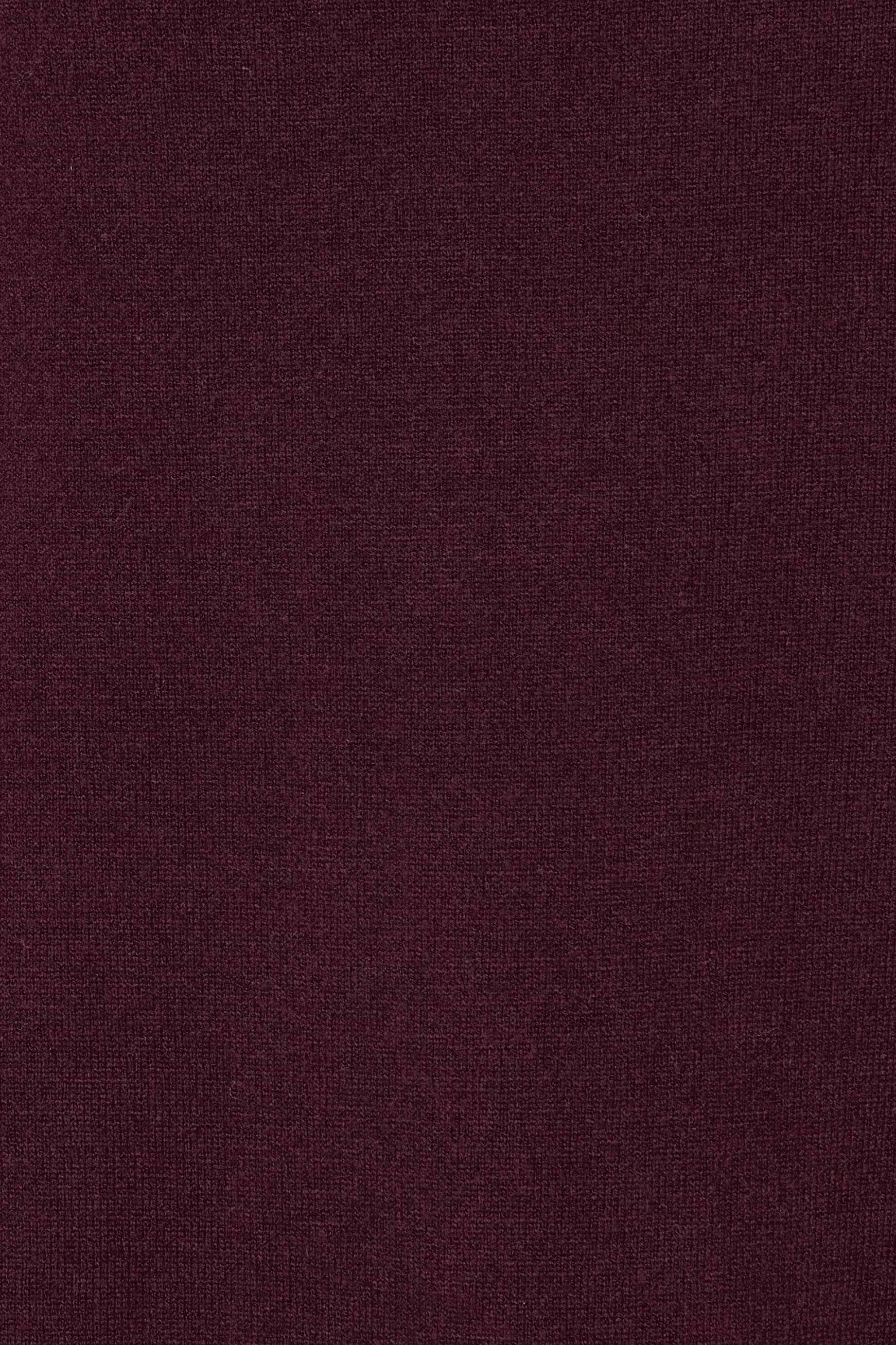 Product shot of The Roll Neck Knit Maxi Dress in colour Burntplum (Purple), detail