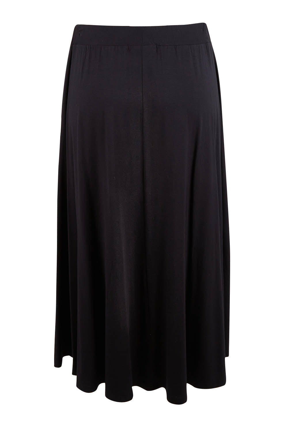 Product shot of The Luxe Pull On Skirt in colour Black (Black), from the back