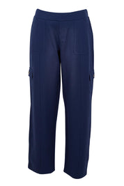 Product shot of The Everyday Ponte Cargo Pant in colour Frenchnavy (Blue), from the front
