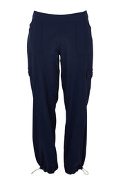 Product shot of The Everyday Full Length Cargo Pant in colour Navy (Blue), from the front