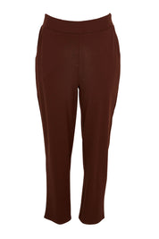 Product shot of The Easy Wear Ponte Pant in colour Chocolate, from the front
