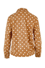 Product shot of The Keepers Printed Cord Jacket in colour Camel, from the back