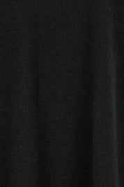 Product shot of The High Low V Neck Jumper in colour Black (Black), detail