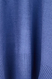 Product shot of the The High Low V Neck Jumper - Dustyblue in colour Dustyblue, showing detail