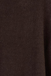 Product shot of The High Low V Neck Jumper in colour Sable, detail