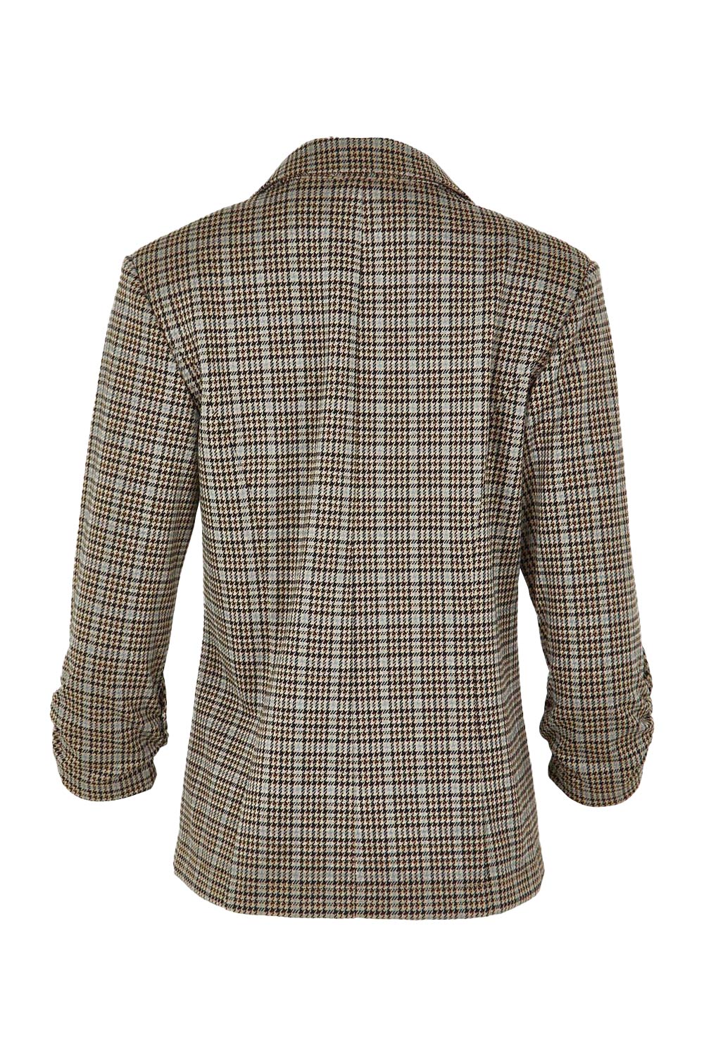 Product shot of The Keepers Houndstooth Blazer in colour Blackblue (Black), from the back