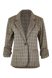 Product shot of The Keepers Houndstooth Blazer in colour Blackblue (Black), from the front