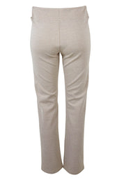 Product shot of The Keepers Pull On Jacquard Pant in colour Tanivory, from the back