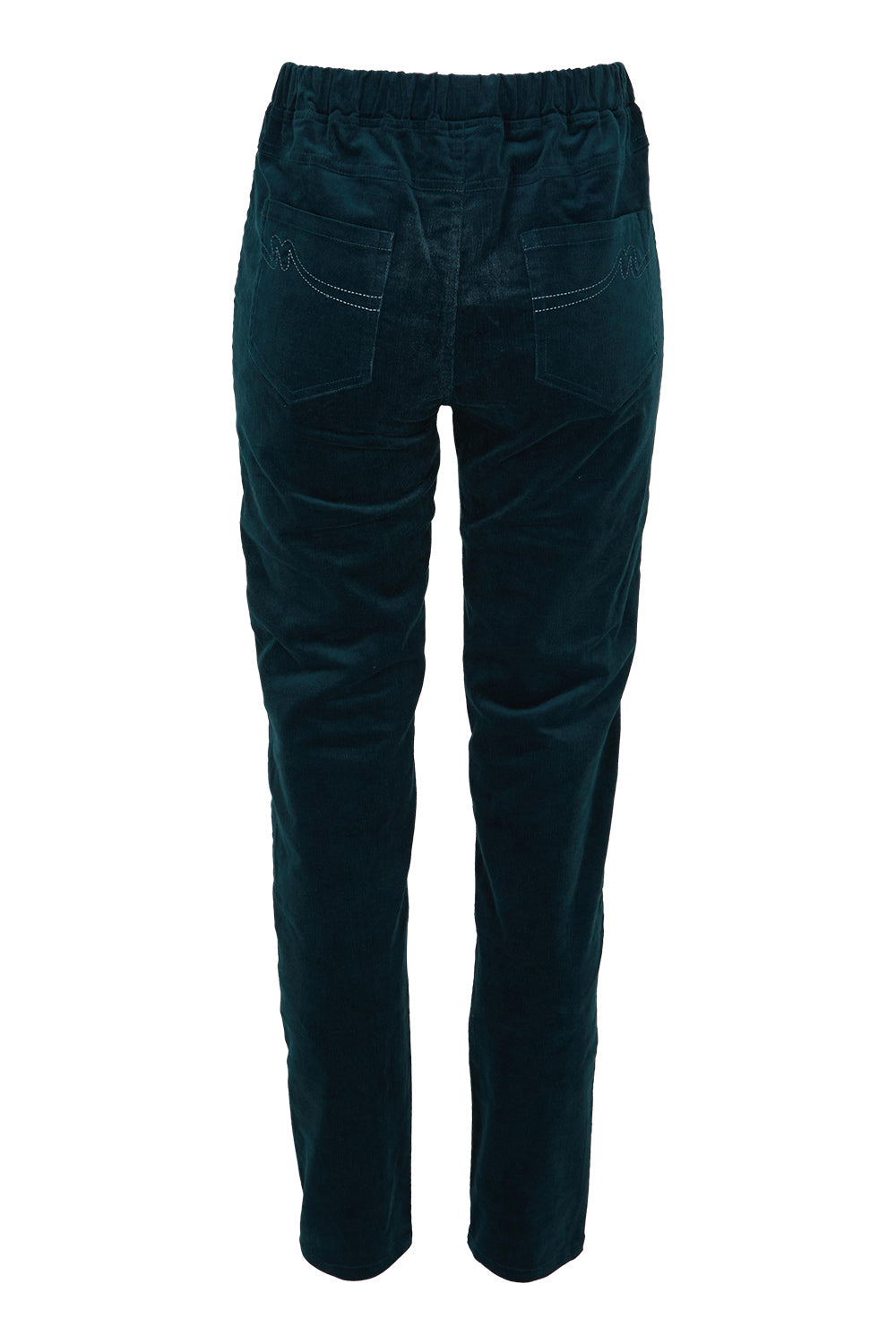 Product shot of The Keepers Cord Pull On Pant in colour Bluesteel (Blue), from the back