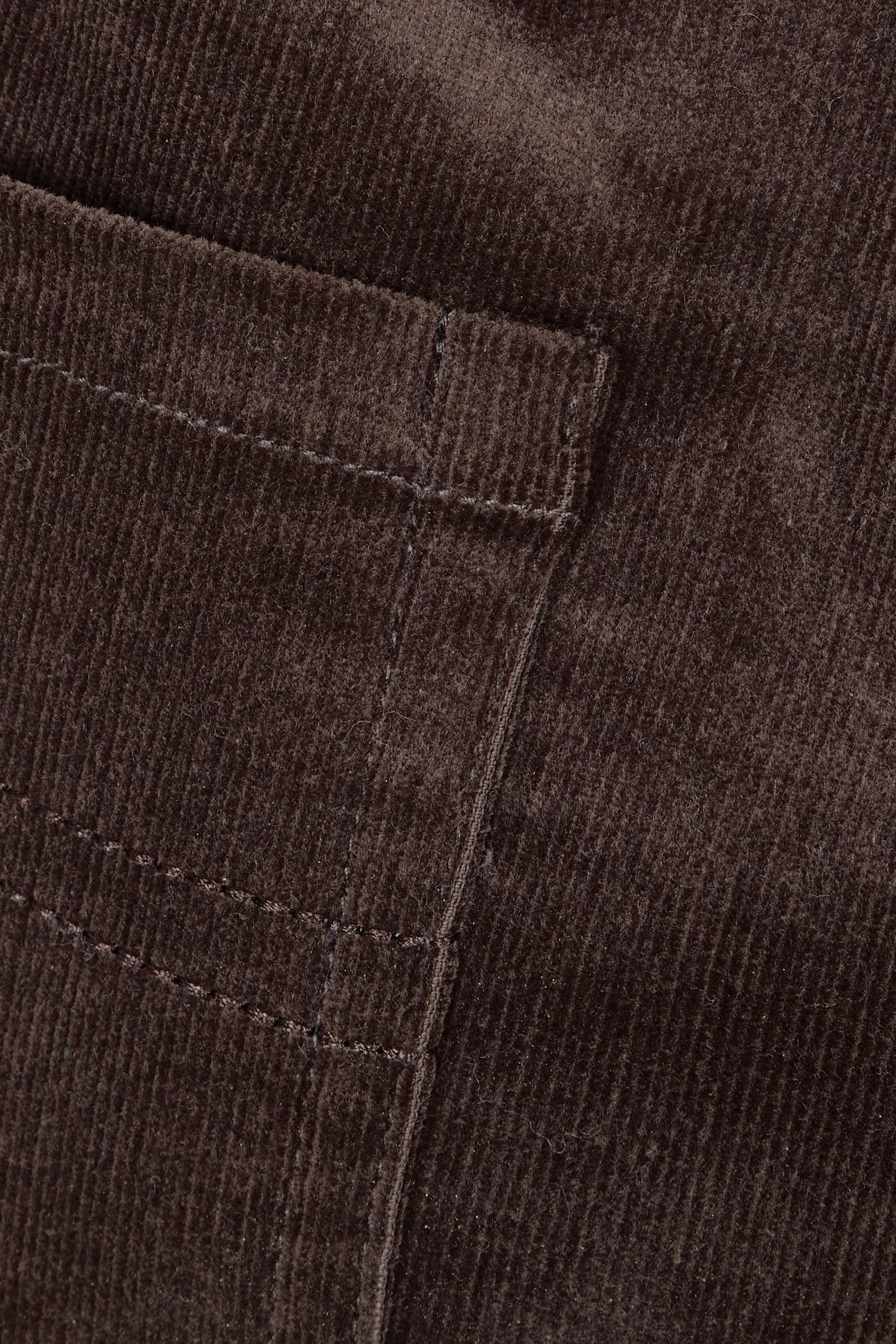 Product shot of The Keepers Cord Pull On Pant in colour Darkcocoa, detail